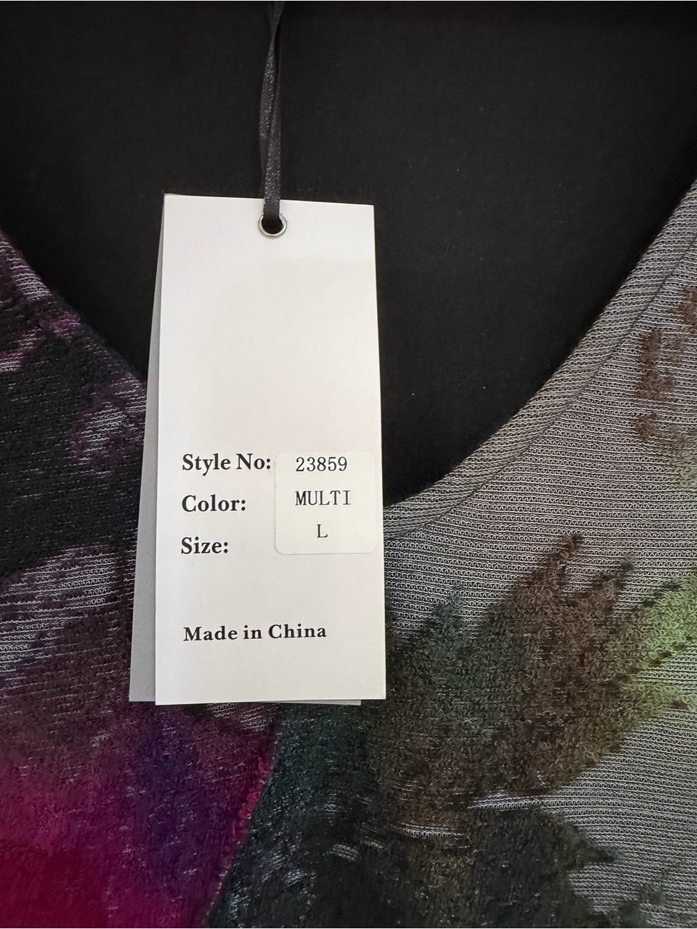 NWT Shana Long-Sleeve V-Neck Floral Abstract Midi Dress in Multicolor‎ large - Picture 9 of 12